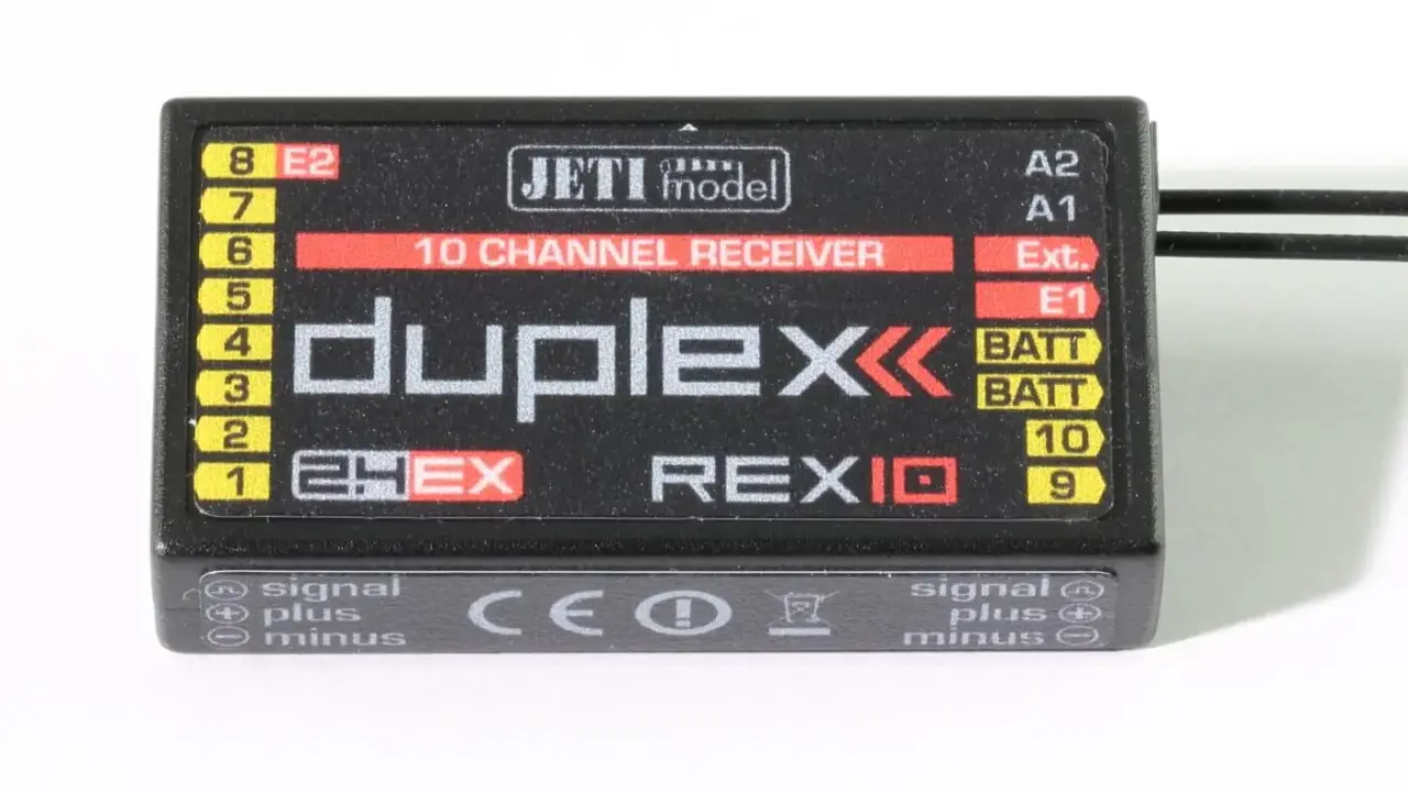 Jeti Rex 10: 10-Kanal-Empfänger mit Duplex-Technologie, ideal für Modellbau.