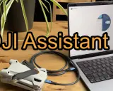 DJI Assistant 2 PC Software verbindet eine Drohne mit einem Laptop.