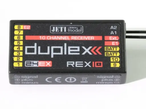 Jeti Rex 10: 10-Kanal-Empfänger mit Duplex-Technologie, ideal für Modellbau.