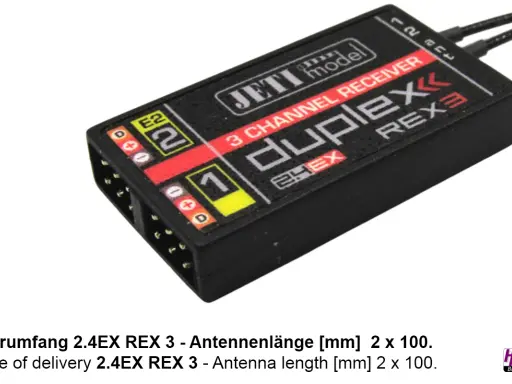 Jeti Duplex REX 3 Empfänger, 3-Kanal, 2.4EX. Ideal für Modellbau.