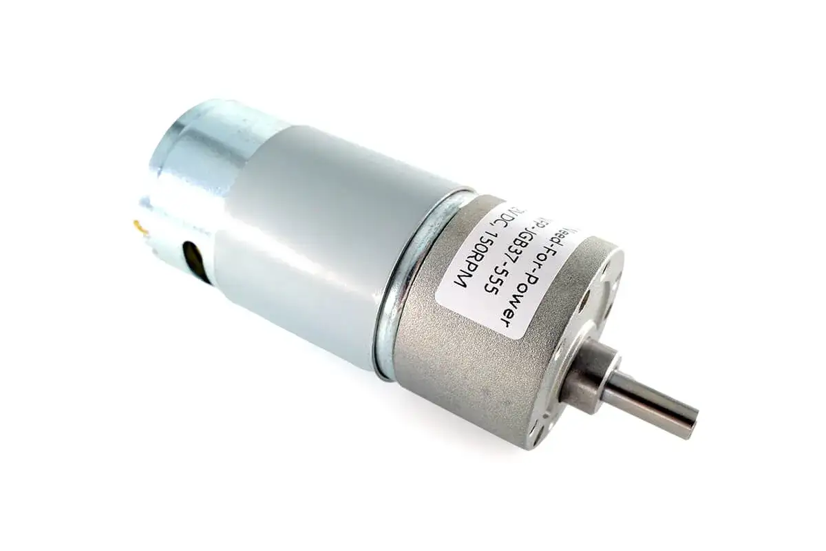 Kleiner rc getriebemotor mit Metallgehäuse und Welle, ideal für Modellbauprojekte.